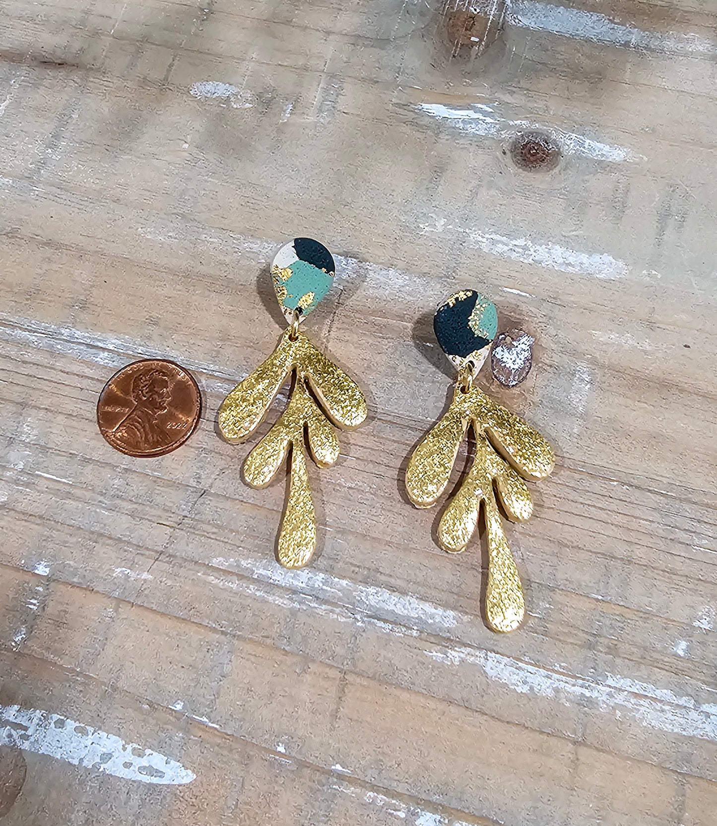 Green & Gold Drop Earring | Saint Patrick's Day Earring