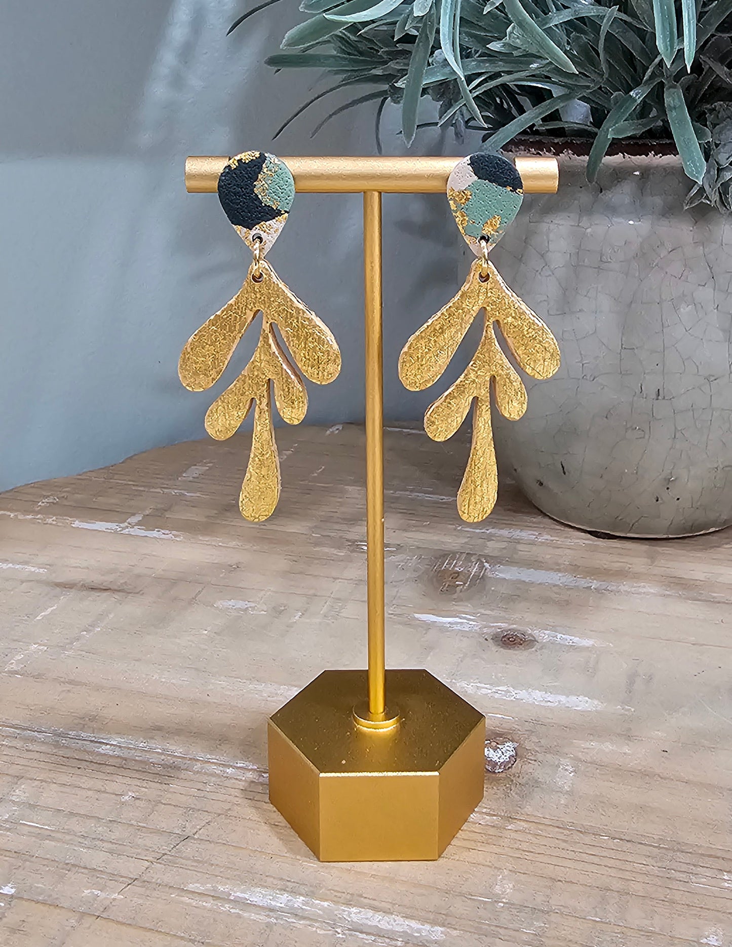 Green & Gold Drop Earring | Saint Patrick's Day Earring