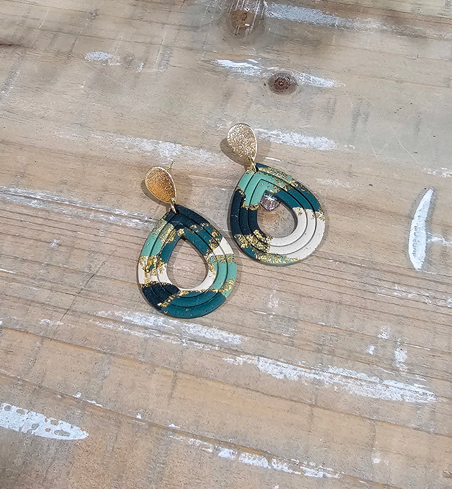 Dark Green & Gold Dangle | Saint Patrick's Day Earring