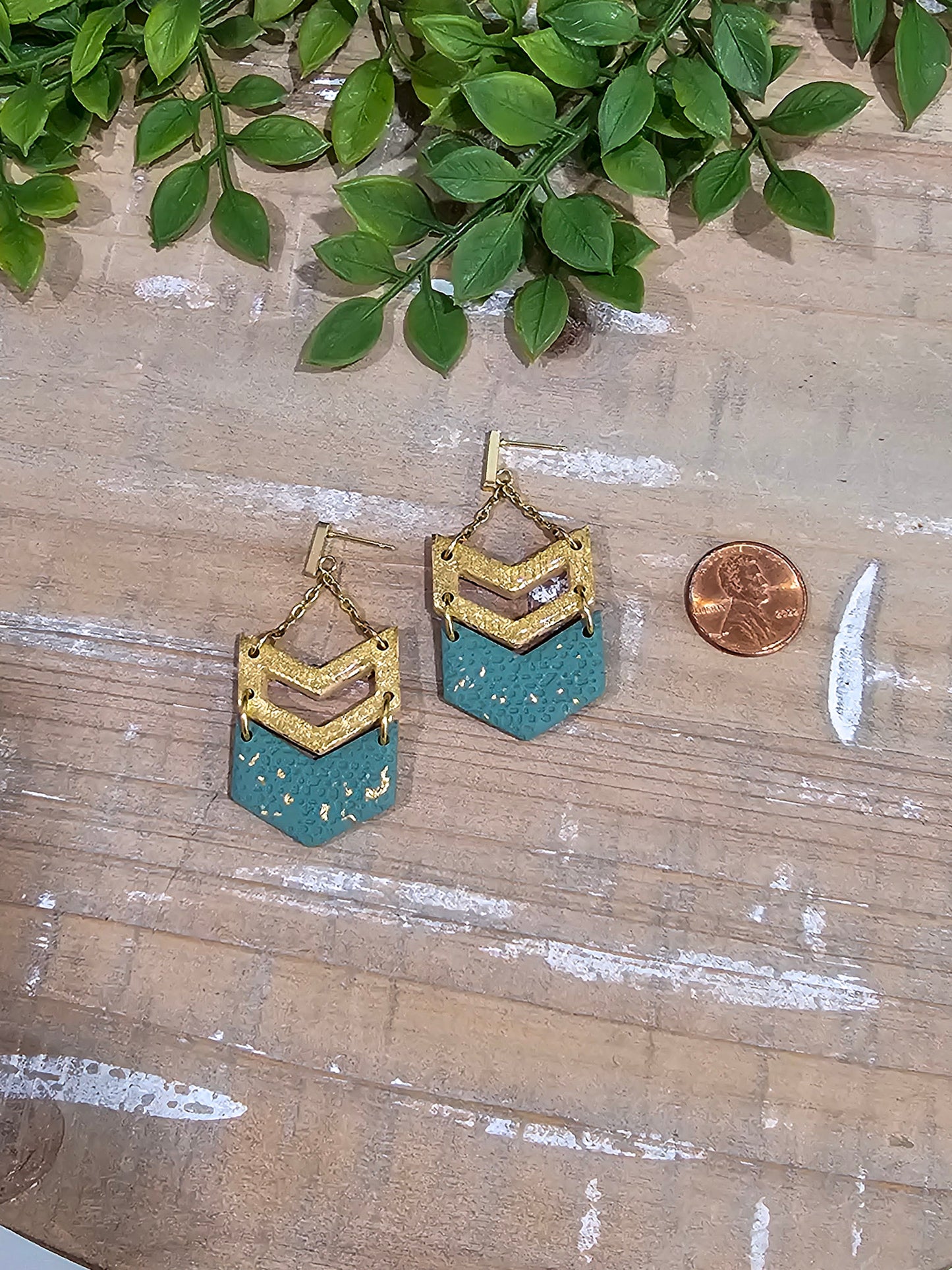 Boho Green & Gold Dangle | Saint Patrick's Day Earring