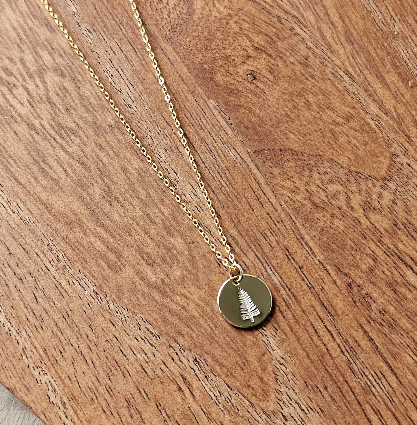 Tree Stamped Necklace | Dainty Necklace | Gold Necklace | Stamped Jewelry | Hand Stamped Necklace | Gifts for Woman