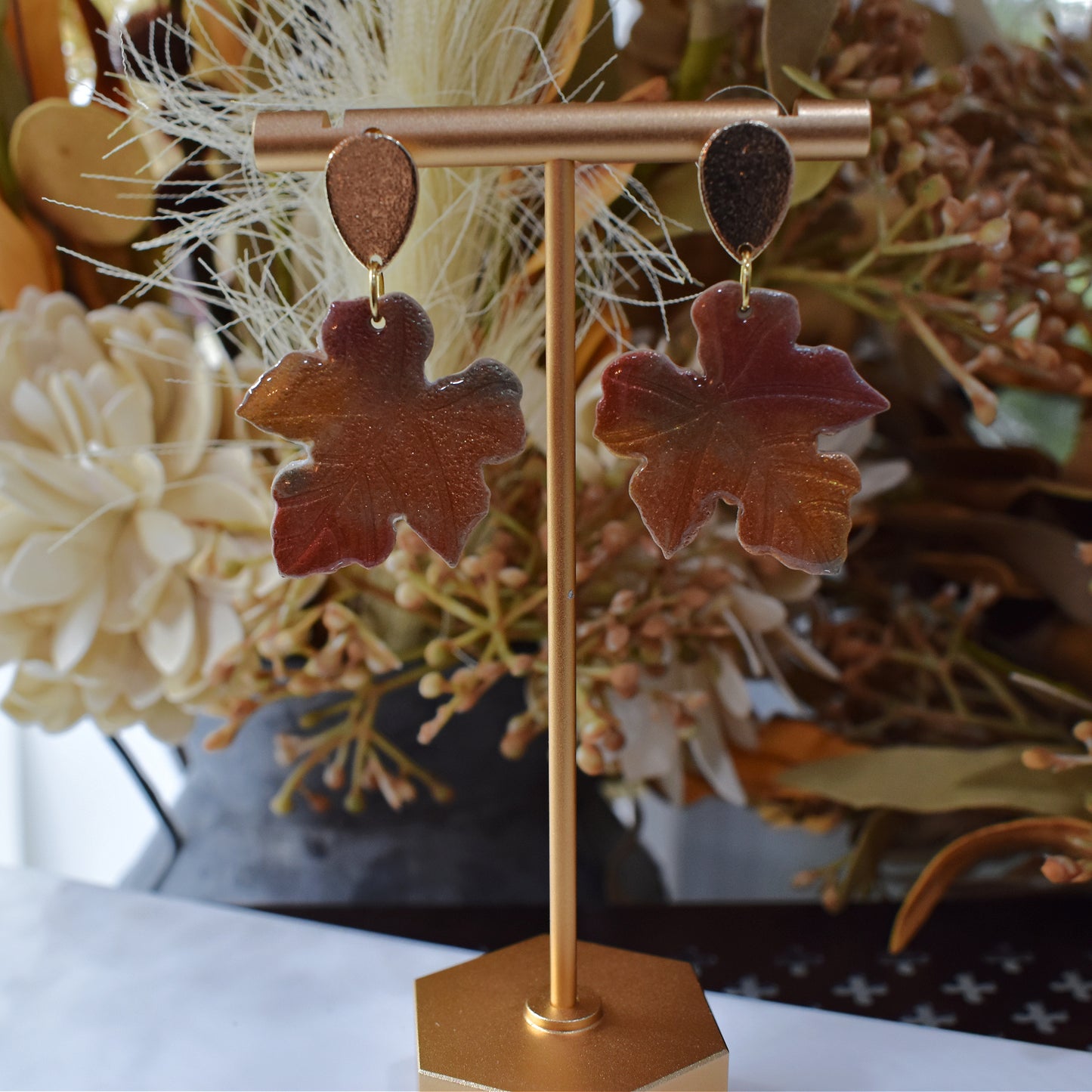 Polymer Clay Fall Earrings | Autumn Leaf Earrings | Fall Leaf Earrings