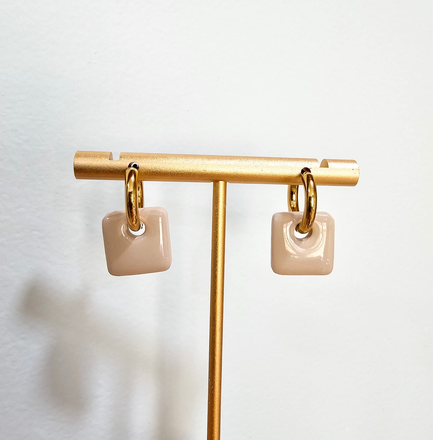 Gold Hoop Earrings| Hoop Dangle Charm