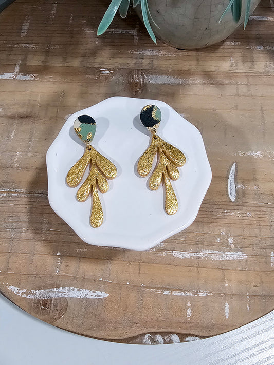 Green & Gold Drop Earring | Saint Patrick's Day Earring