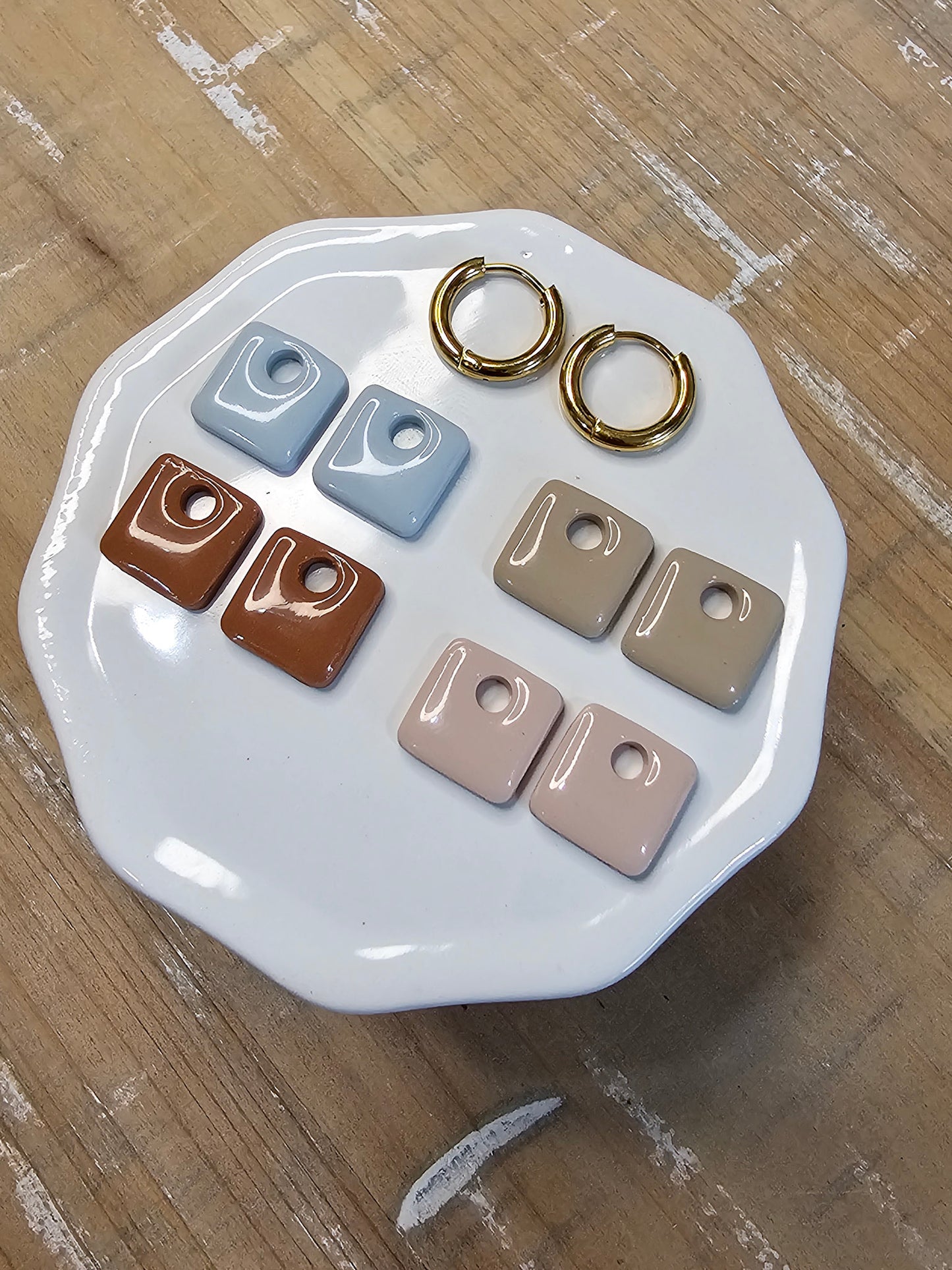 Gold Hoop Earrings| Hoop Dangle Charm