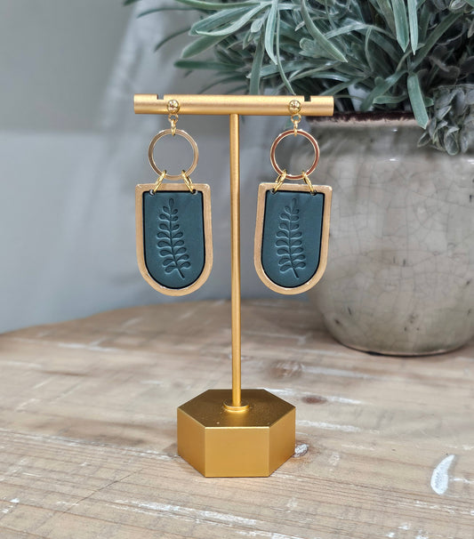 Dark Green Leaf Dangle | Saint Patrick's Day Earring