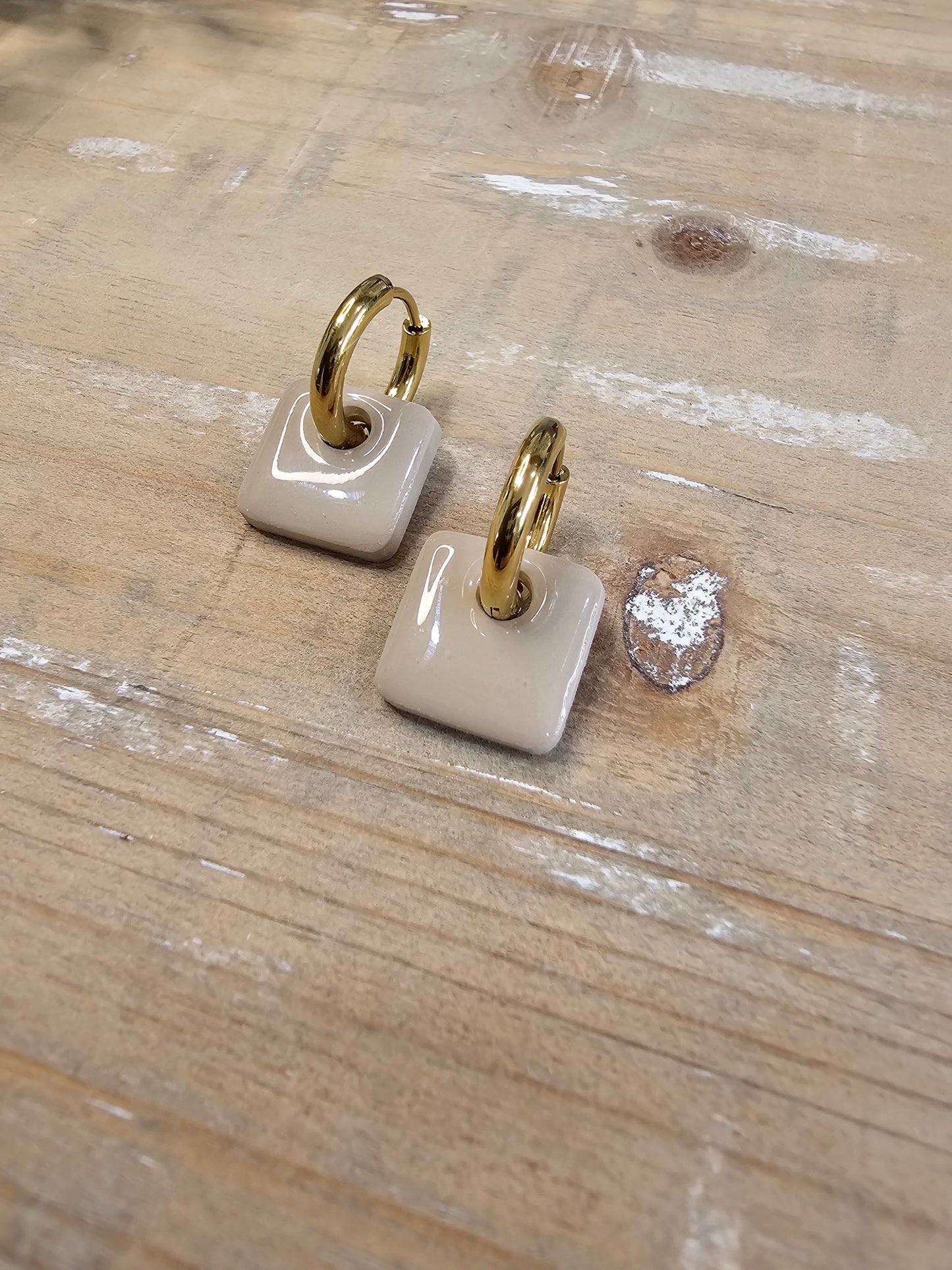 Gold Hoop Earrings| Hoop Dangle Charm