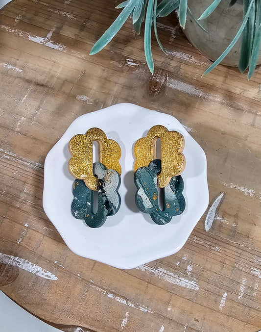 Gold & Green Statement Earring | Saint Patrick's Day Earring