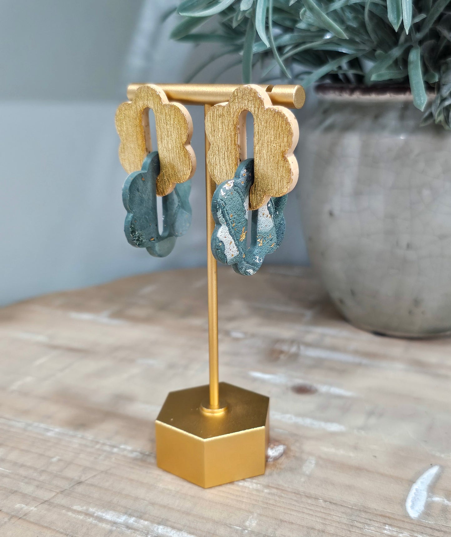 Gold & Green Statement Earring | Saint Patrick's Day Earring