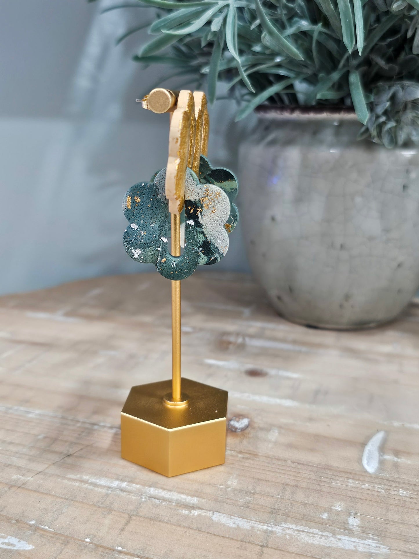 Gold & Green Statement Earring | Saint Patrick's Day Earring