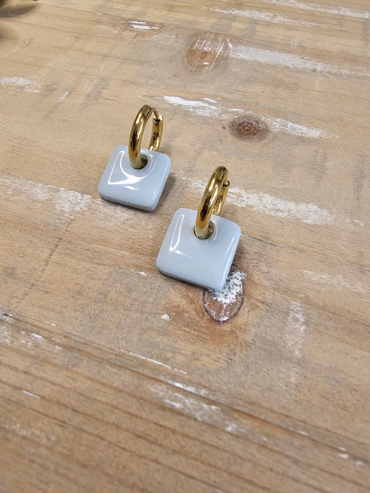 Gold Hoop Earrings| Hoop Dangle Charm