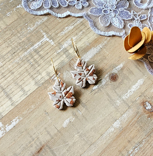 Autumn Leaf Clay Hoops | Fall Hoop Earrings