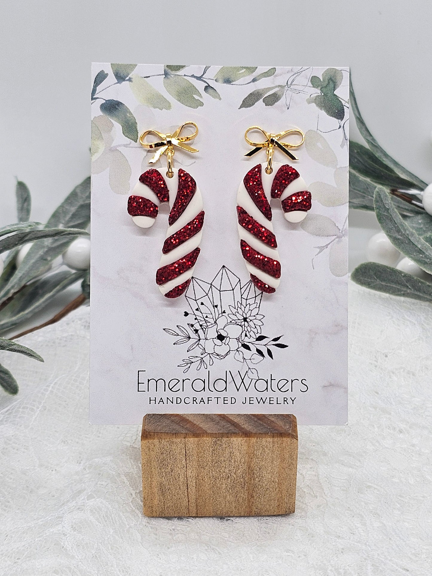 Red Candy Cane Earring | Christmas Earring