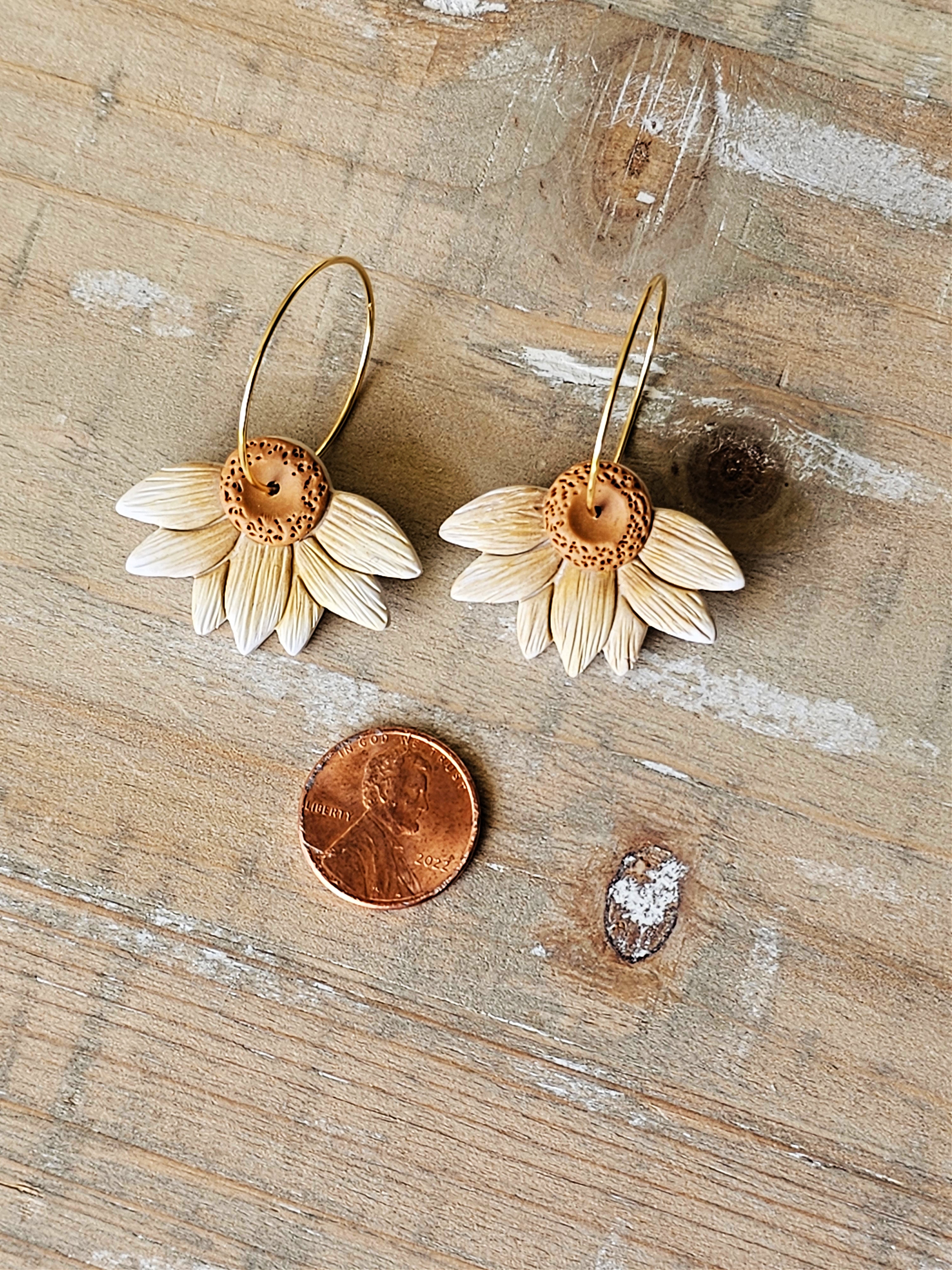 Sunflower discount hoop earrings