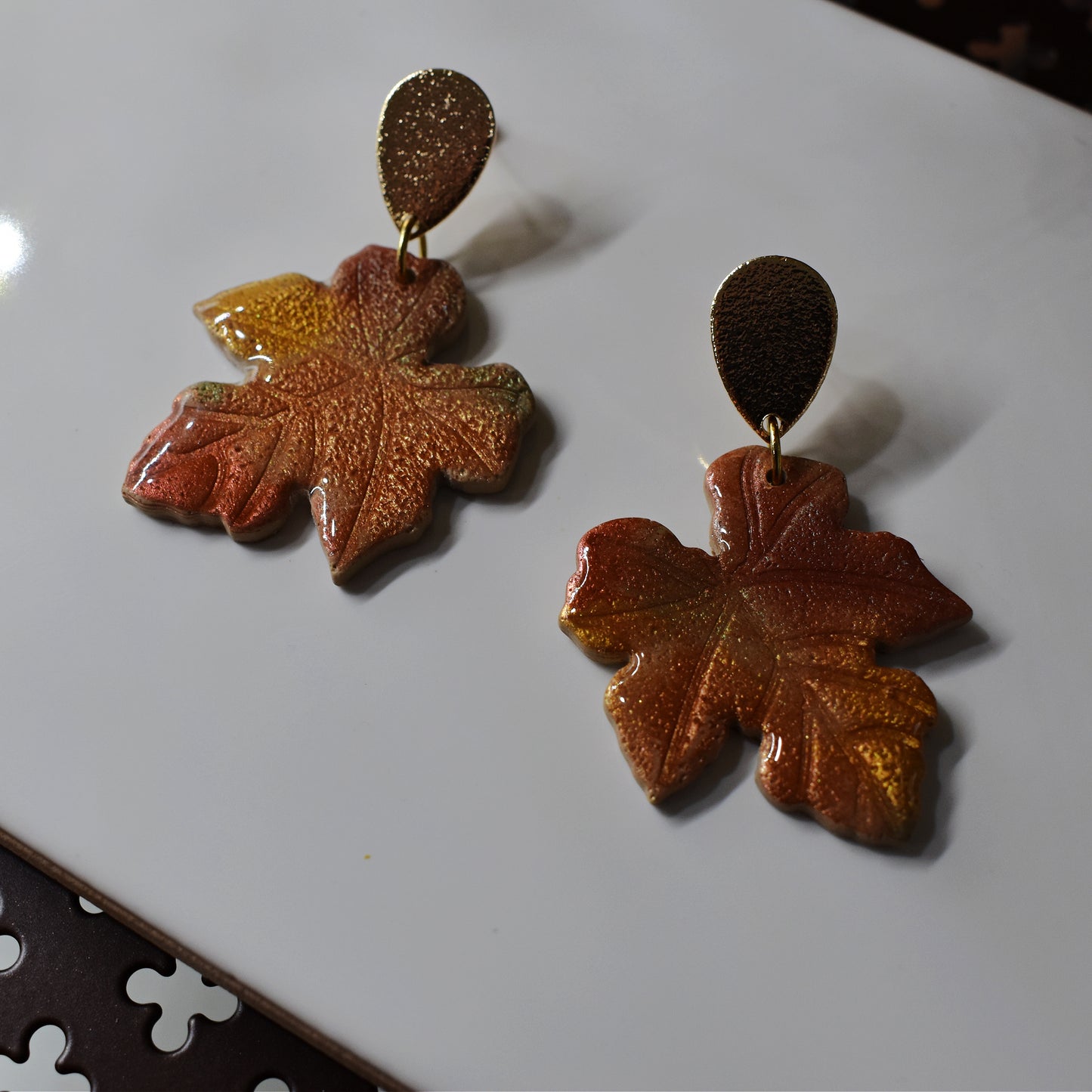 Polymer Clay Fall Earrings | Autumn Leaf Earrings | Fall Leaf Earrings