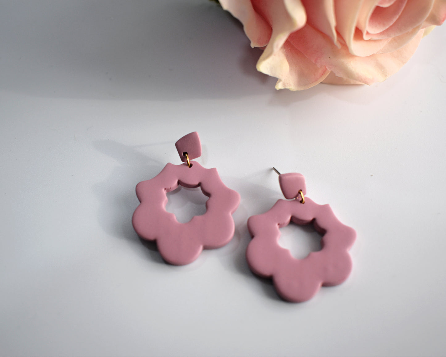 Lavender Earrings, Polymer Clay Earrings, Valentine's Earrings