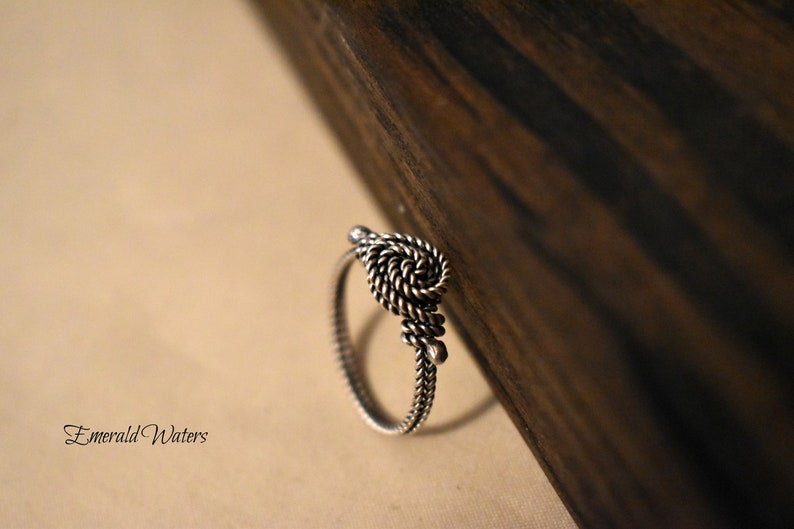 Silver Rose Wire Ring